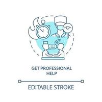 Get professional help turquoise concept icon. Medical service. Self help with PTSD abstract idea thin line illustration. Isolated outline drawing. Editable stroke. vector