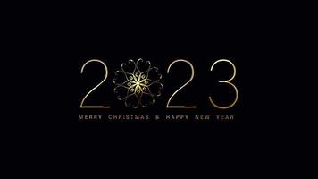 2023 Merry Christmas and Happy New Year golden text video
