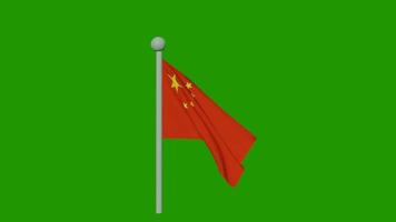 animação da bandeira da china video