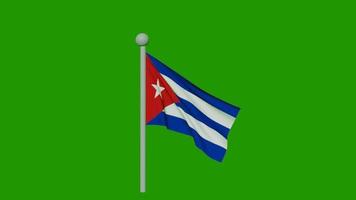 tela verde da bandeira de cuba video