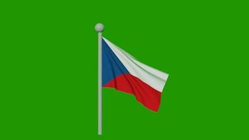 Czech Republic flag green screen video