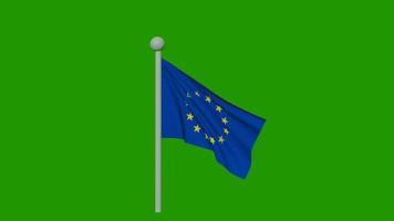 Europe flag animation video