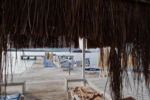 Cabanas. Popular landmark, famous destination of Bodrum, Turkey. photo