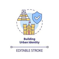 Building urban identity concept icon. Conservation policy coverage abstract idea thin line illustration. Isolated outline drawing. Editable stroke. vector