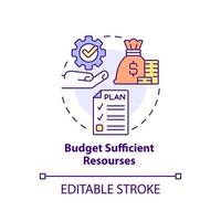 Budget sufficient resources concept icon. Principle of heritage conservation abstract idea thin line illustration. Isolated outline drawing. Editable stroke. vector