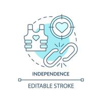 Independence turquoise concept icon. Foreign assistance rule abstract idea thin line illustration. Maintaining autonomy. Isolated outline drawing. Editable stroke. vector