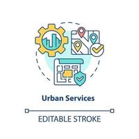 Urban services concept icon. Heritage reservation. Developmental activities abstract idea thin line illustration. Isolated outline drawing. Editable stroke. vector