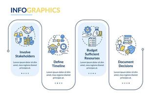 Principios de la plantilla infográfica del rectángulo de conservación del patrimonio. visualización de datos con 5 pasos. gráfico de información de la línea de tiempo del proceso. diseño de flujo de trabajo con iconos de línea. vector