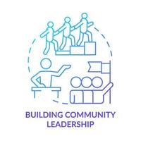 Building community leadership blue gradient concept icon. Social planning. Reason for participation abstract idea thin line illustration. Isolated outline drawing. vector