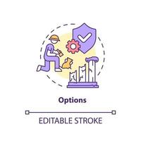 Options concept icon. Choose reservation way. Heritage conservation process abstract idea thin line illustration. Isolated outline drawing. Editable stroke. vector