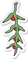 sticker of a cartoon plant vector