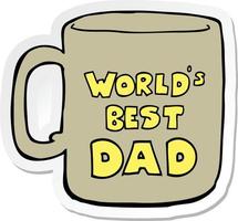 sticker of a worlds best dad mug vector