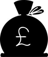 flat symbol bag of money vector