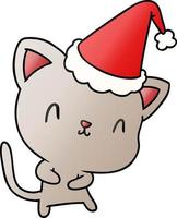 christmas gradient cartoon of kawaii cat vector