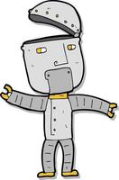 sticker of a cartoon funny robot vector