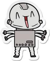 sticker of a cartoon robot vector