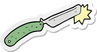 sticker of a cartoon sharp razor vector