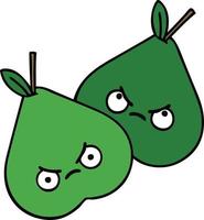 cute cartoon pears vector