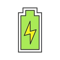 Battery charging color icon. Battery level indicator. Isolated vector illustration