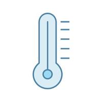 Thermometer color icon. Air temperature measurement. Isolated vector illustration