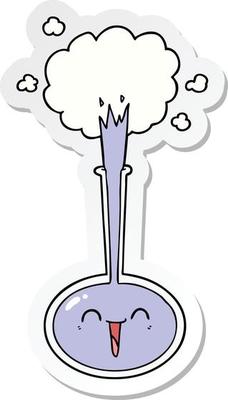sticker of a cartoon science experiment