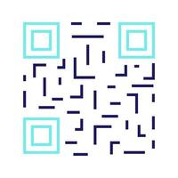 QR code color icon. Matrix barcode identification. 2D data code. Two-dimensional barcode. Isolated vector illustration