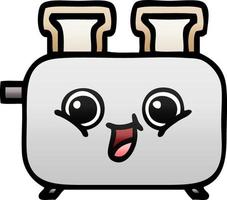 gradient shaded cartoon of a toaster vector