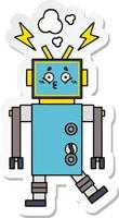 sticker of a cute cartoon robot vector