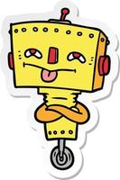 sticker of a cartoon robot vector