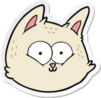 sticker of a cartoon cat face vector