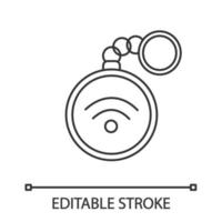 icono lineal de baratija nfc. Cerca de un campo de comunicación. ilustración de línea delgada. etiqueta rfid tecnología sin contacto. símbolo de contorno dibujo de contorno aislado vectorial. trazo editable vector