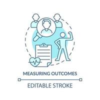 Measuring outcomes turquoise concept icon. Therapy providing control. Behavioral abstract idea thin line illustration. Isolated outline drawing. Editable stroke. vector