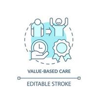 Value based care turquoise concept icon. Patient healing practice. Behavioral trend abstract idea thin line illustration. Isolated outline drawing. Editable stroke. vector