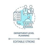 Department level planning turquoise concept icon. Budgeting process abstract idea thin line illustration. Isolated outline drawing. Editable stroke. vector