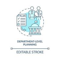 Department level planning turquoise concept icon. Budgeting process abstract idea thin line illustration. Isolated outline drawing. Editable stroke. vector