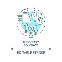 Budgetary solvency turquoise concept icon. Generating revenue. Budget balance abstract idea thin line illustration. Isolated outline drawing. Editable stroke. vector