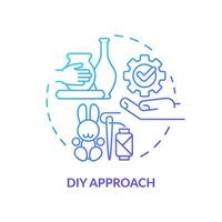 DIY approach blue gradient concept icon. Do it yourself hobby. Marketing strategy. Customer behavior trend abstract idea thin line illustration. Isolated outline drawing. vector