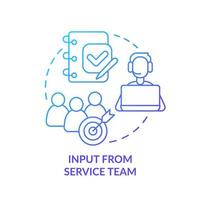 Input from service team blue gradient concept icon. Customer service. Identifying customer needs abstract idea thin line illustration. Isolated outline drawing. vector