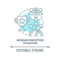 Increase perception of success turquoise concept icon. Stakeholder management abstract idea thin line illustration. Isolated outline drawing. Editable stroke. vector