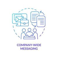 Company wide messaging blue gradient concept icon. Corporate interaction. Solving for customer need abstract idea thin line illustration. Isolated outline drawing. vector