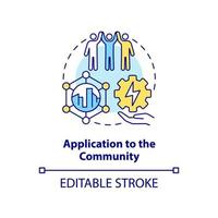 Application to community concept icon. Sustainable energy plan abstract idea thin line illustration. Utility services. Isolated outline drawing. Editable stroke. vector