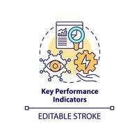 Key performance indicators concept icon. Efficient energy management abstract idea thin line illustration. KPI measuring. Isolated outline drawing. Editable stroke. vector