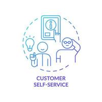 Customer self service blue gradient concept icon. Information source. Type of customer service abstract idea thin line illustration. Isolated outline drawing. vector