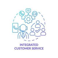 Integrated customer service blue gradient concept icon. Client support. Type of customer service abstract idea thin line illustration. Isolated outline drawing. vector