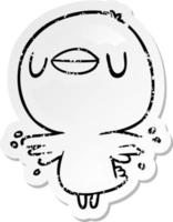 distressed sticker of a cartoon chick flapping wings vector