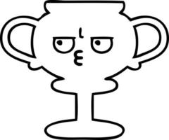 line drawing cartoon trophy vector