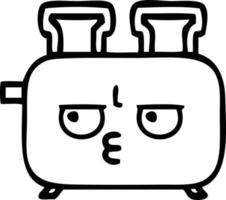 line drawing cartoon of a toaster vector