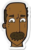 sticker of a cartoon annnoyed old man vector