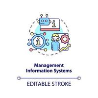 Management information systems concept icon. Business performance improvement abstract idea thin line illustration. Isolated outline drawing. Editable stroke. vector