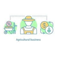 icono del concepto de negocio agrícola. ilustración de línea delgada de idea agrícola. sector agricultor. dibujo de contorno aislado vectorial vector